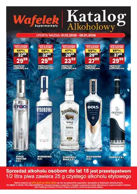 Wafelek - gazetka promocyjna Gazetka alkoholowa  do poniedziałku 05.01