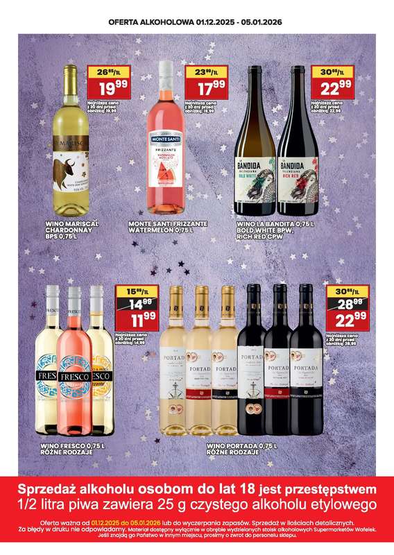 Wafelek - gazetka promocyjna Gazetka alkoholowa  do poniedziałku 05.01 - strona 8