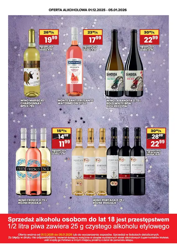 Wafelek - gazetka promocyjna Gazetka alkoholowa  do poniedziałku 05.01 - strona 8