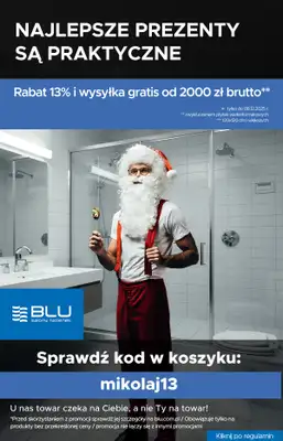 Blu Salony Łazienek - gazetka promocyjna Kod rabatowy od środy 03.12 do poniedziałku 08.12