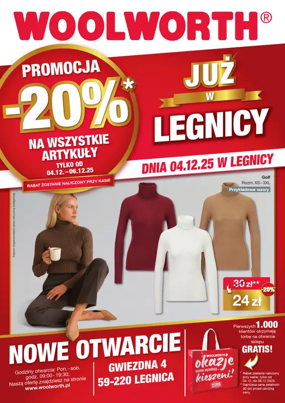 Woolworth - gazetka promocyjna WIELKIE OTWARCIE! LEGNICA, ul. Gwiezdna 4 od czwartku 04.12 do soboty 06.12