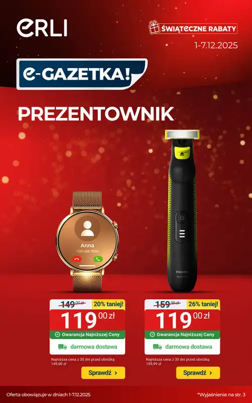 Erli - gazetka promocyjna Prezentownik – najlepsze promocje na Święta! od środy 03.12 do niedzieli 07.12