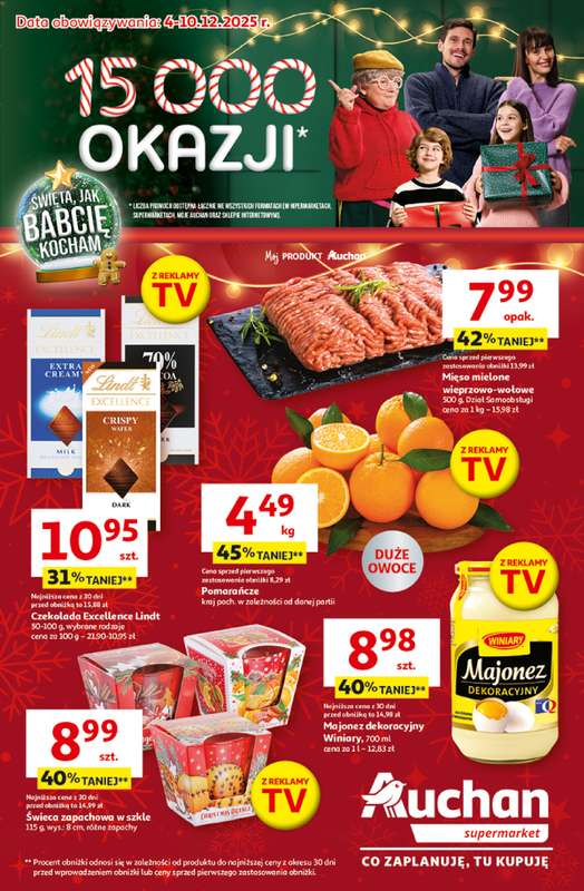 Auchan - gazetka promocyjna Święta jak babcię kocham Supermarket od czwartku 04.12 do środy 10.12