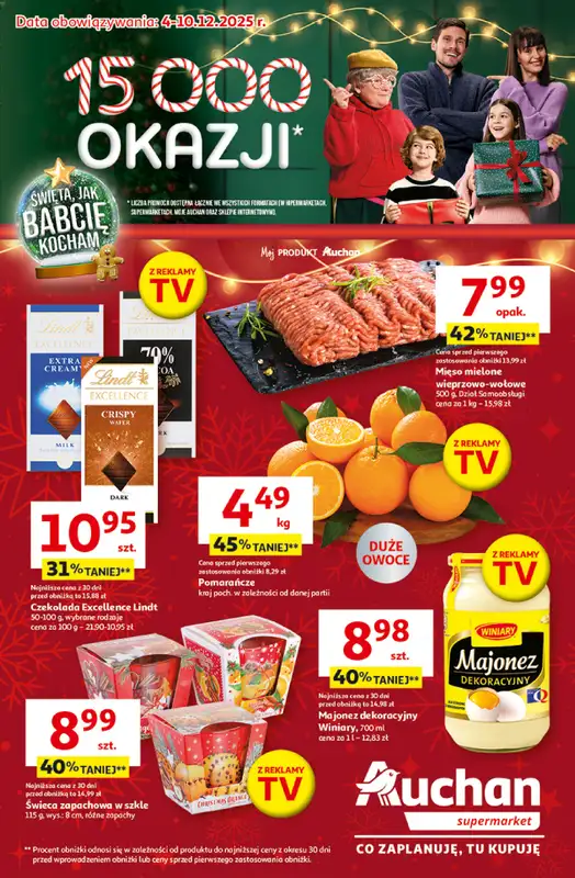 Auchan - gazetka promocyjna Święta jak babcię kocham Supermarket  