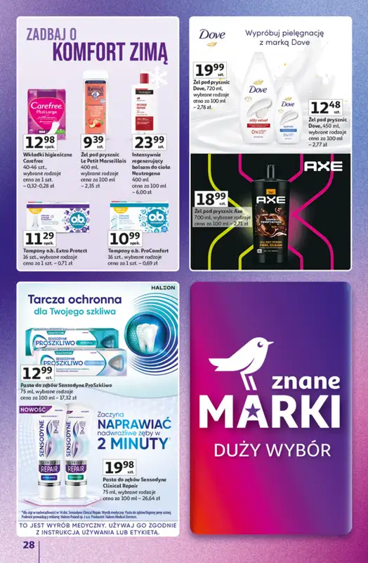 Auchan - gazetka promocyjna Znane Marki duży wybór Hipermarket od czwartku 04.12 do niedzieli 14.12 - strona 28