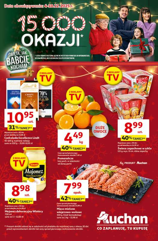 Auchan - gazetka promocyjna Święta jak babcię kocham Hipermarket Auchan od czwartku 04.12 do środy 10.12
