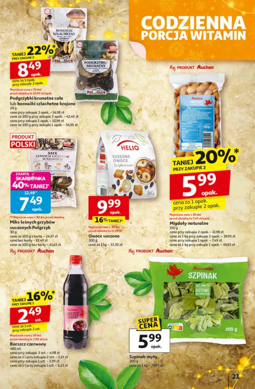 Auchan - gazetka promocyjna Święta jak babcię kocham Hipermarket Auchan od czwartku 04.12 do środy 10.12 - strona 21