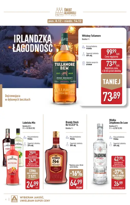 Aldi - gazetka promocyjna Świat alkoholi w Aldi od poniedziałku 01.12 do soboty 03.01 - strona 4