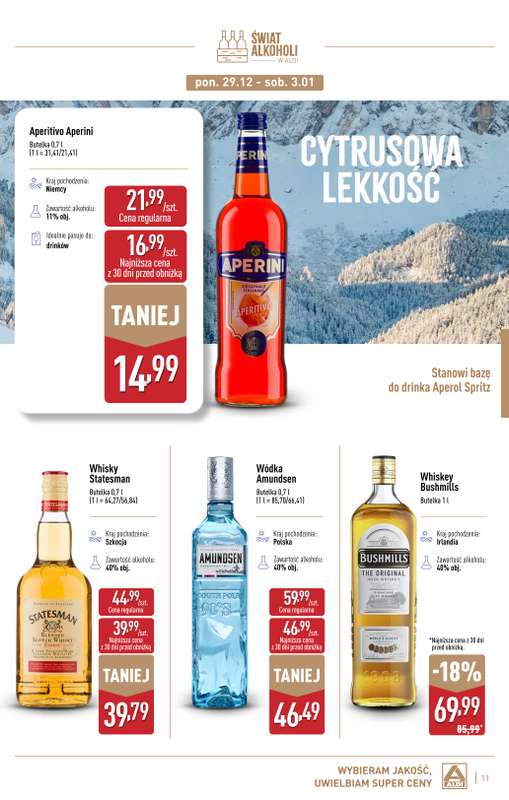 Aldi - gazetka promocyjna Świat alkoholi w Aldi od poniedziałku 01.12 do soboty 03.01 - strona 11