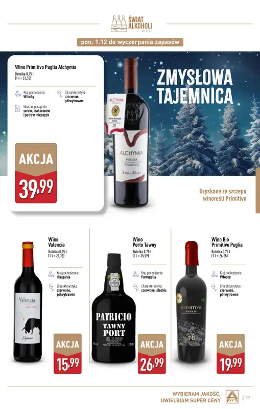 Aldi - gazetka promocyjna Świat alkoholi w Aldi od poniedziałku 01.12 do soboty 03.01 - strona 17