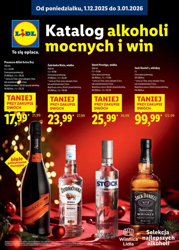 Lidl - gazetka promocyjna Katalog alkoholi mocnych i win  