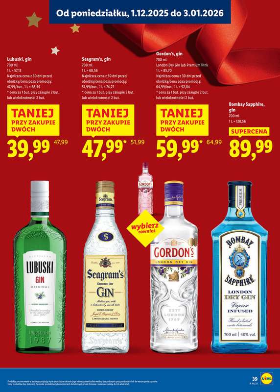 Lidl - gazetka promocyjna Katalog alkoholi mocnych i win od środy 03.12 do soboty 03.01 - strona 39