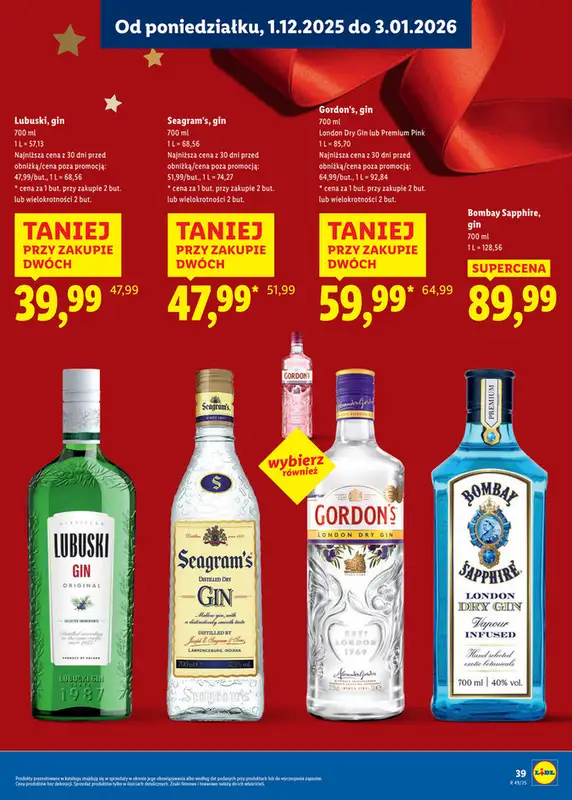 Lidl - gazetka promocyjna Katalog alkoholi mocnych i win  do soboty 03.01 - strona 39