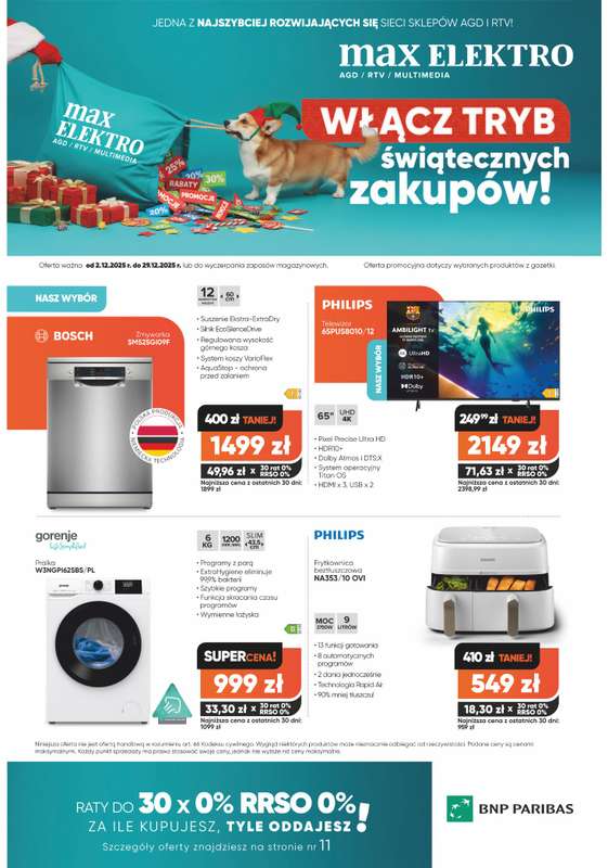 Max Elektro - gazetka promocyjna Gazetka od wtorku 02.12 do poniedziałku 29.12