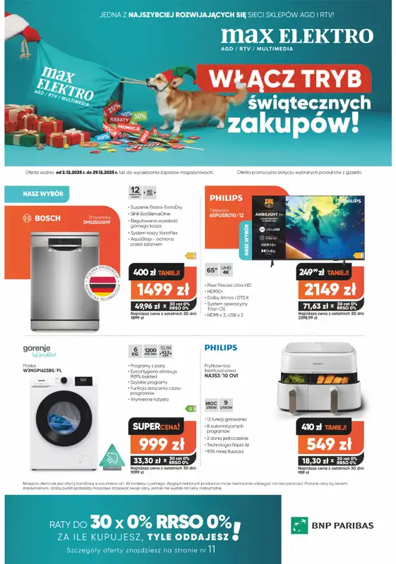 Max Elektro - gazetka promocyjna Gazetka od wtorku 02.12 do poniedziałku 29.12