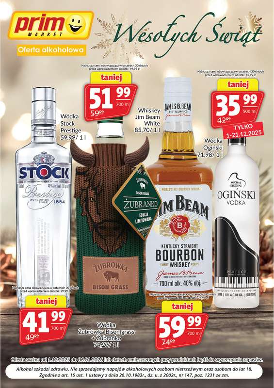 Prim Market - gazetka promocyjna Oferta alkoholowa  do wtorku 06.01