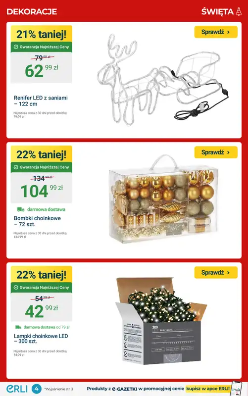 Erli - gazetka promocyjna TOP OKAZJE - Stwórz świąteczny klimat w domu! od piątku 05.12 do niedzieli 07.12 - strona 4