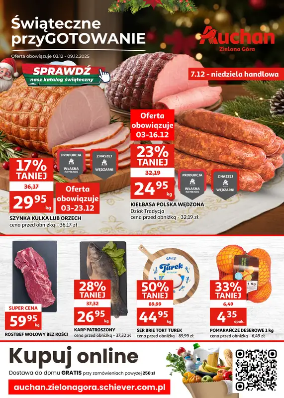 Auchan - gazetka promocyjna Gazetka Zielona Góra I Świąteczne przyGOTOWANIE od środy 03.12 do wtorku 09.12