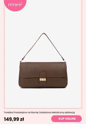 Torebka Prostokątna na Ramię Ozdobiona Metaliczną Aplikacją
