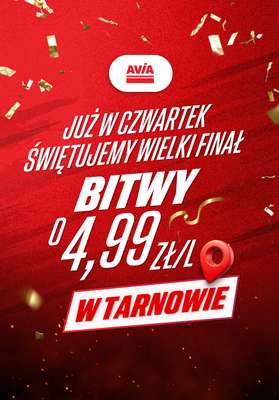 AVIA Stacje Paliw - gazetka promocyjna Bitwa o 4.99 zł/l od wtorku 02.12 do czwartku 04.12