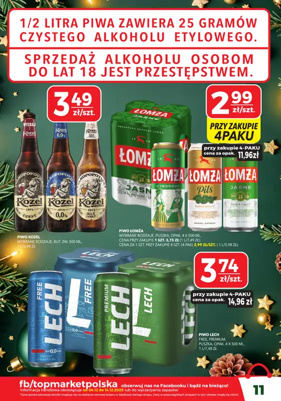 Top Market - gazetka promocyjna Gazetka od czwartku 04.12 do niedzieli 14.12 - strona 11