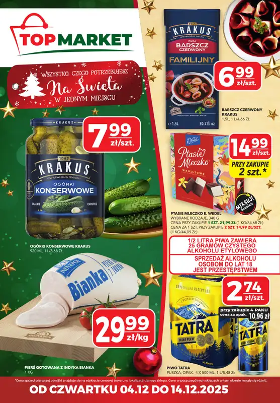 Top Market - gazetka promocyjna Gazetka od czwartku 04.12 do niedzieli 14.12