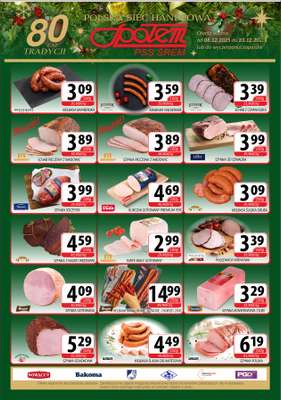 Społem - Blisko i Korzystnie - gazetka promocyjna Gazetka PSS Śrem od poniedziałku 08.12 do wtorku 23.12