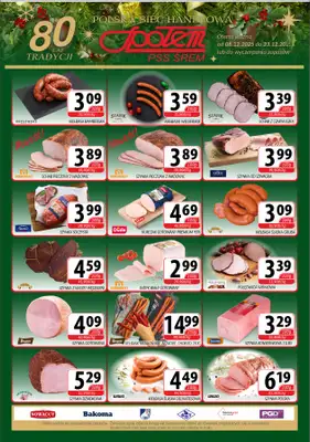 Społem - Blisko i Korzystnie - gazetka promocyjna Gazetka PSS Śrem od poniedziałku 08.12 do wtorku 23.12