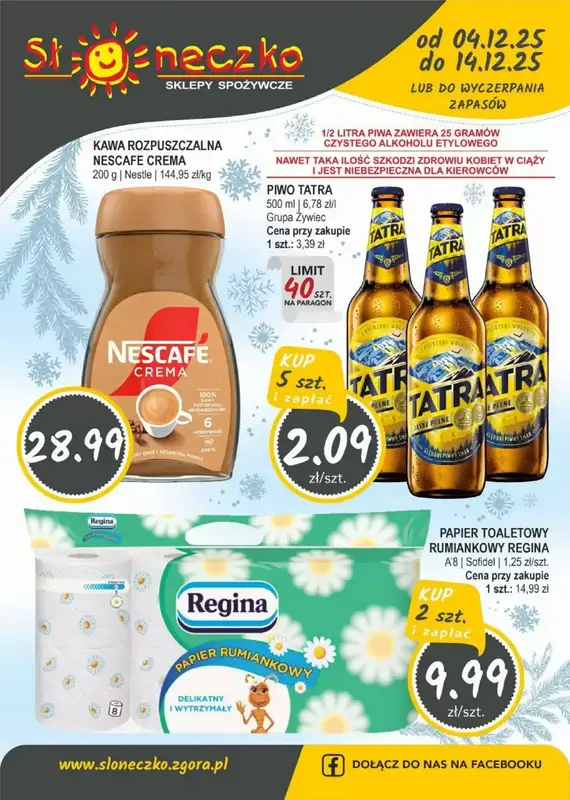 Słoneczko - gazetka promocyjna Gazetka od czwartku 04.12 do niedzieli 14.12