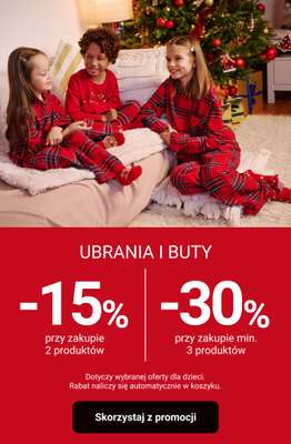 Smyk - gazetka promocyjna Ubrania i akcesoria: -15% przy 2 szt. | -30% przy min. 3 szt. od wtorku 02.12 do czwartku 04.12