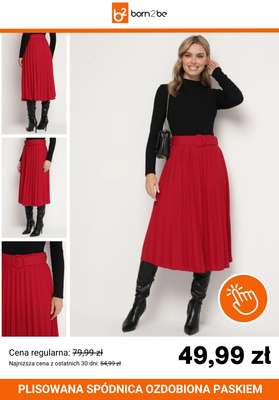 Plisowana spódnica ozdobiona paskiem