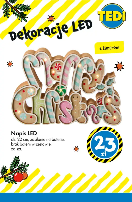 Tedi - gazetka promocyjna Świąteczne dekoracje LED - już od 14 zł! od wtorku 02.12 do poniedziałku 08.12 - strona 9