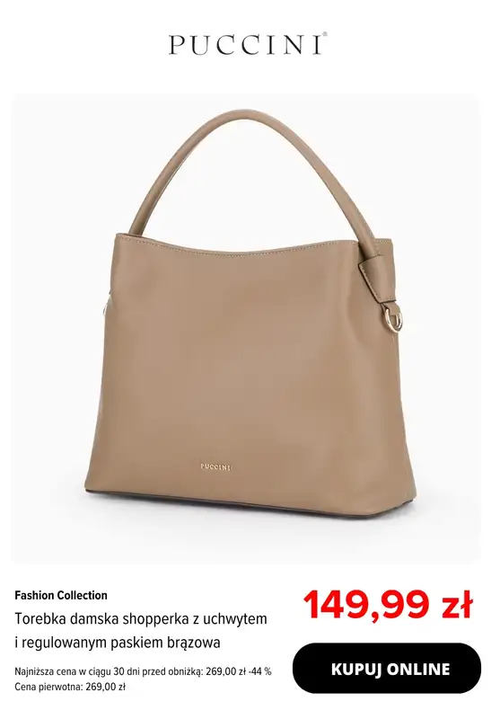 Prezenty - gazetka promocyjna Puccini | -25% na wybrane torebki, walizki i odzież od wtorku 02.12 do poniedziałku 22.12 - strona 8