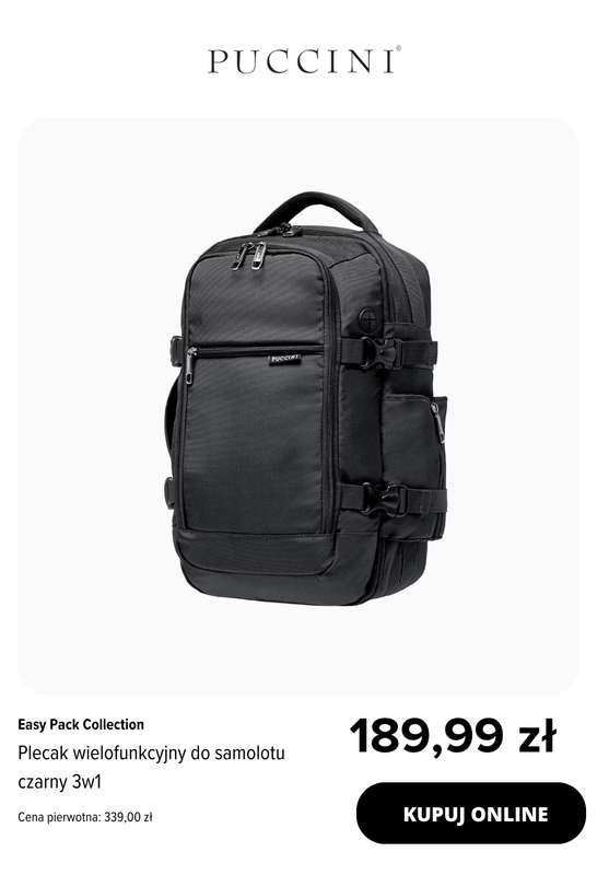 BEST SALE - gazetka promocyjna Puccini | Plecaki do samolotu -25% na drugi, tańszy produkt od wtorku 02.12 do poniedziałku 22.12 - strona 3