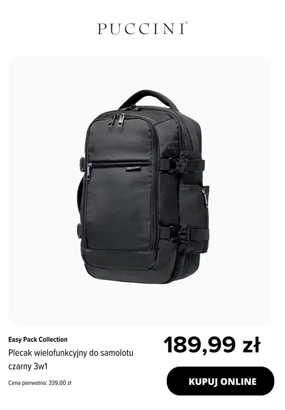 BEST SALE - gazetka promocyjna Puccini | Plecaki do samolotu -25% na drugi, tańszy produkt od wtorku 02.12 do poniedziałku 22.12 - strona 3