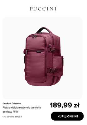 BEST SALE - gazetka promocyjna Puccini | Plecaki do samolotu -25% na drugi, tańszy produkt od wtorku 02.12 do poniedziałku 22.12 - strona 9