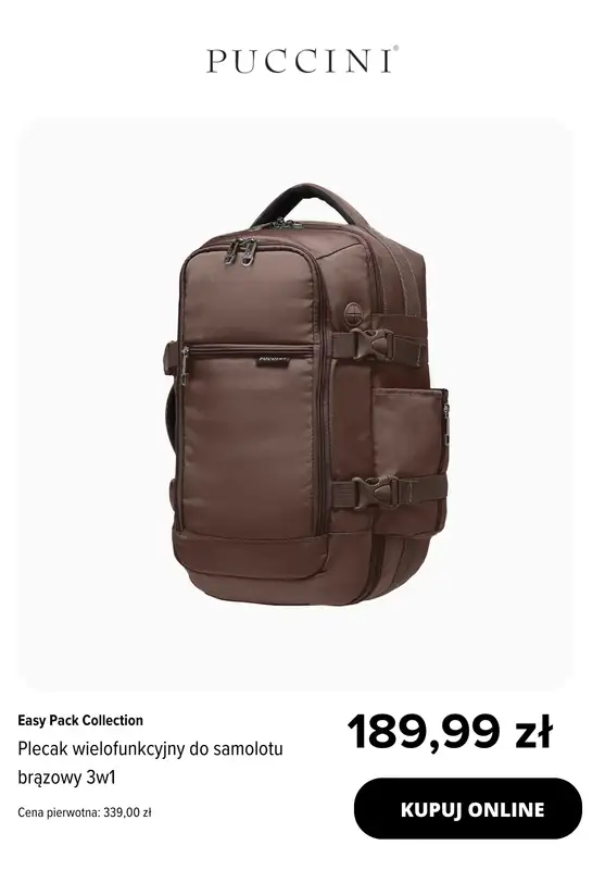 BEST SALE - gazetka promocyjna Puccini | Plecaki do samolotu -25% na drugi, tańszy produkt od wtorku 02.12 do poniedziałku 22.12 - strona 4