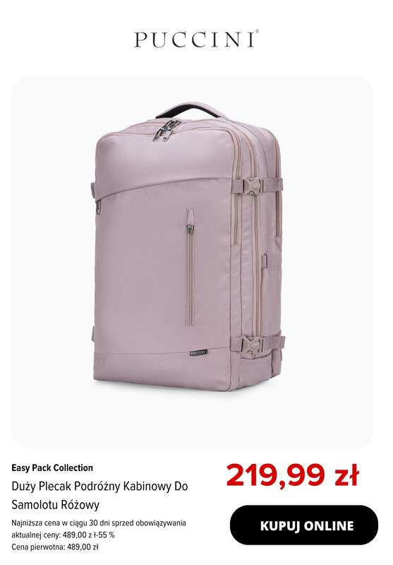 BEST SALE - gazetka promocyjna Puccini | Plecaki do samolotu -25% na drugi, tańszy produkt od wtorku 02.12 do poniedziałku 22.12 - strona 6