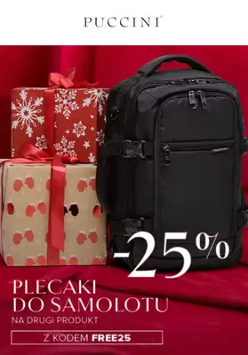 BEST SALE - gazetka promocyjna Puccini | Plecaki do samolotu -25% na drugi, tańszy produkt od wtorku 02.12 do poniedziałku 22.12