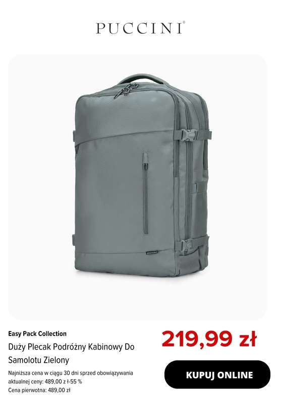 BEST SALE - gazetka promocyjna Puccini | Plecaki do samolotu -25% na drugi, tańszy produkt od wtorku 02.12 do poniedziałku 22.12 - strona 8