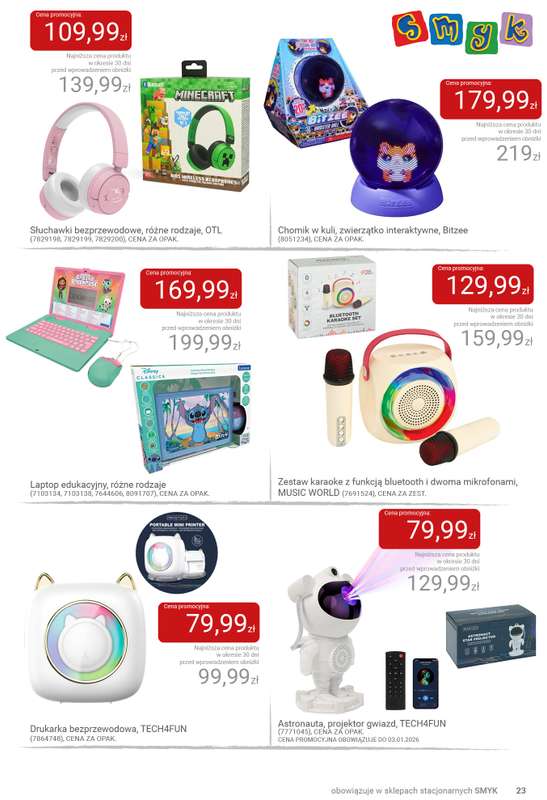 Smyk - gazetka promocyjna Katalog SMYK - Pomysły na prezent w supercenach od wtorku 02.12 do poniedziałku 15.12 - strona 23