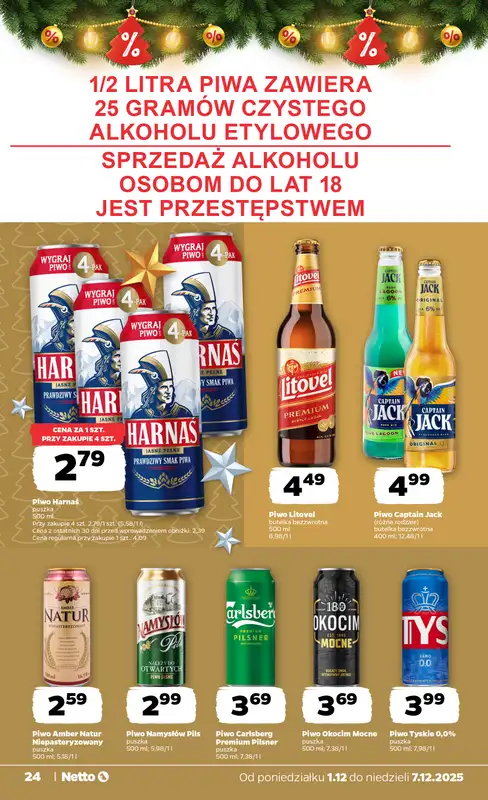Netto - gazetka promocyjna Gazetka Spożywcza od poniedziałku 01.12 do niedzieli 07.12 - strona 24