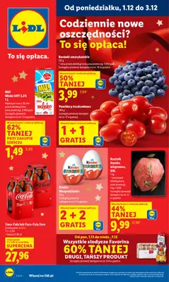 Lidl - gazetka promocyjna Oferta od poniedziałku od poniedziałku 01.12 do środy 03.12