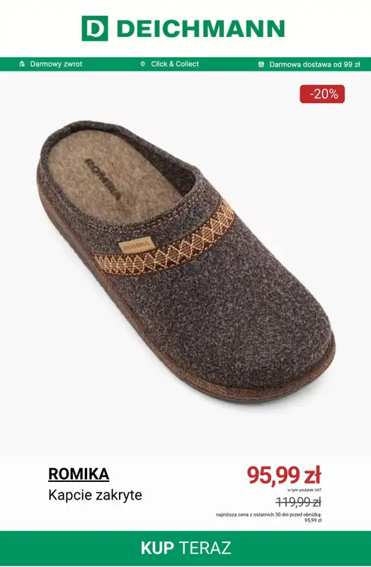 Deichmann - gazetka promocyjna Kapcie domowe od środy 03.12  - strona 6