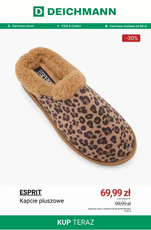 Deichmann - gazetka promocyjna Kapcie domowe od środy 03.12  - strona 7
