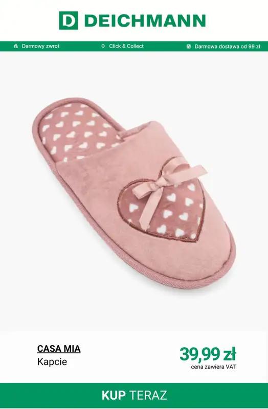Deichmann - gazetka promocyjna Kapcie domowe od środy 03.12  - strona 8