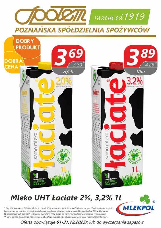 Społem - Blisko i Korzystnie - gazetka promocyjna Plakaty promocyjne PSS Poznań od środy 03.12 do środy 31.12