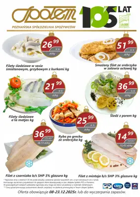 Społem - Blisko i Korzystnie - gazetka promocyjna Plakat promocyjny PSS Poznań od poniedziałku 08.12 do wtorku 23.12