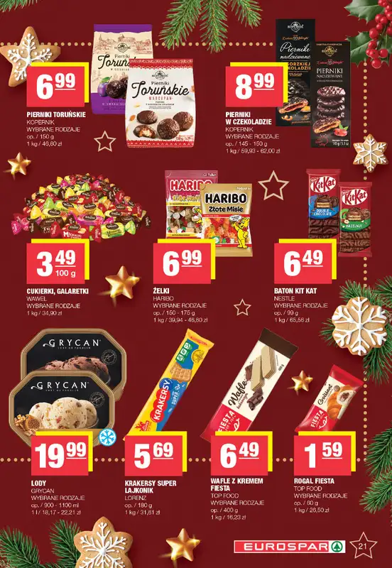 SPAR - gazetka promocyjna Gazetka Eurospar od poniedziałku 08.12 do wtorku 23.12 - strona 21