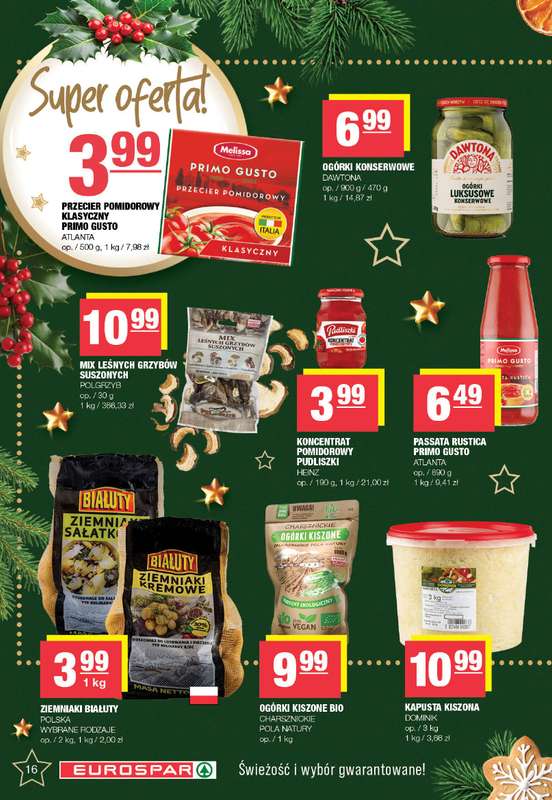 SPAR - gazetka promocyjna Gazetka Eurospar od poniedziałku 08.12 do wtorku 23.12 - strona 16